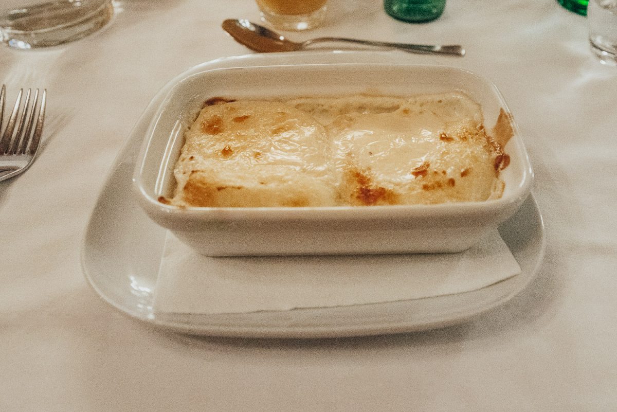 Zagorski Štrukli, a popular traditional Croatian dish at Vinodol restaurant in Zagreb