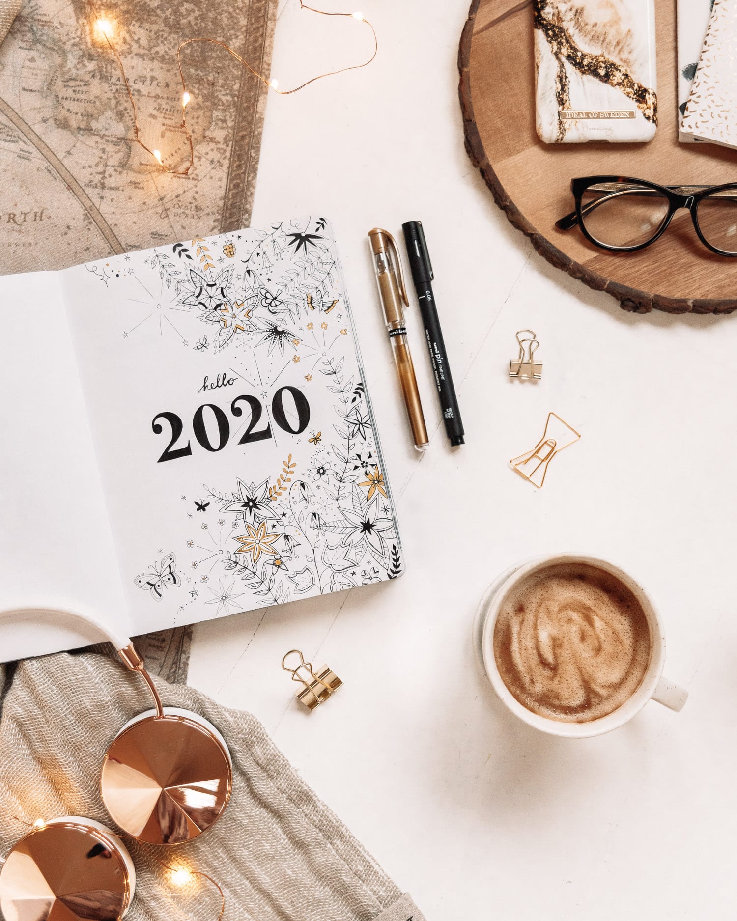 Hello 2020 - Floral Bullet Journal Cover