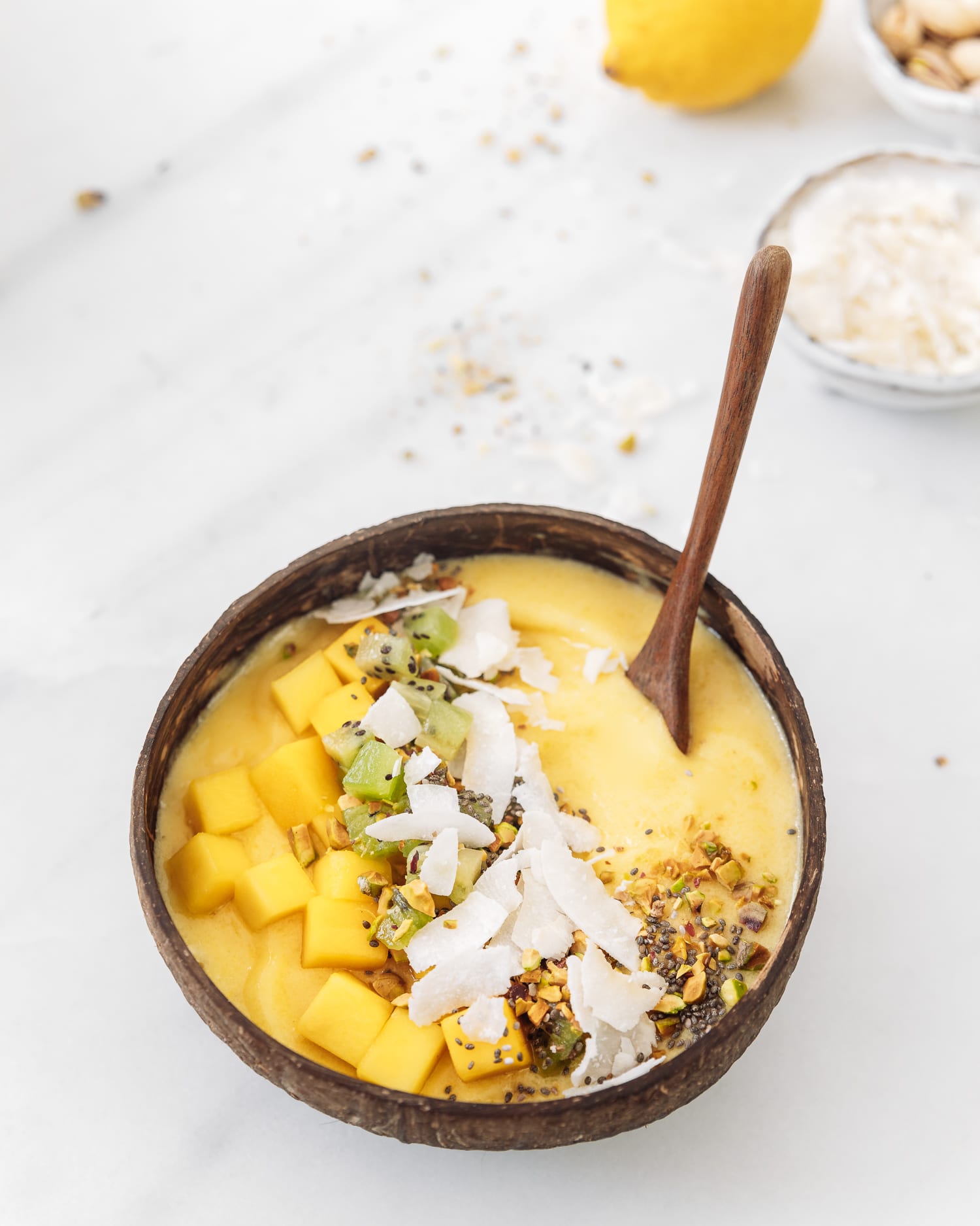 Tropical Smoothie Bowl with Pineapple, Mango & Coconut • ADARAS