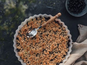 Swedish Blueberry Crumble Pie - Simple Vegan Recipe